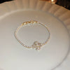 Jewelry Alloy Sweet Sakura Leaves Shaped Bracelet Microinlaid Zircon Set With Diamonds Fashion Style