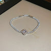 Jewelry Alloy Sweet Sakura Leaves Shaped Bracelet Microinlaid Zircon Set With Diamonds Fashion Style