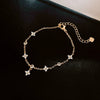 Jewelry Alloy Sweet Sakura Leaves Shaped Bracelet Microinlaid Zircon Set With Diamonds Fashion Style
