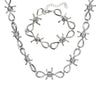 Jewelry Alloy Twist Chain Thorn Necklace Cold Punk Retro Hip Hop Electroplated