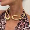 Jewelry Alloy Ushaped Twisted Double Collar Choker Bracelet Electroplated For Women