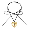 Jewelry Alloy Velvet Belt Geometric Heartshaped Pendant Necklace With Electroplating Treatment