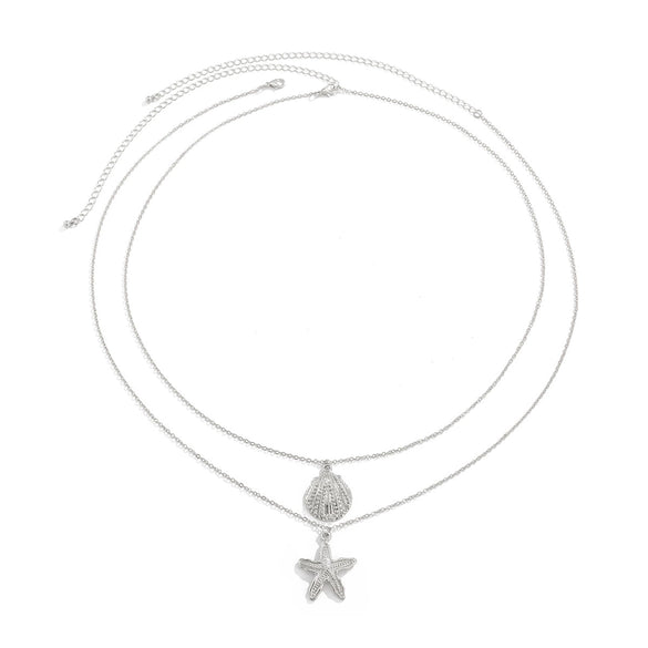 Jewelry Alloy Waist Chain Body Chain With Starfish Scallop Pendant Casual Style Metal