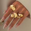 Jewelry Alloy Water Drop Hug Ring Geometric Pattern Electroplating Minimalist Style For Women