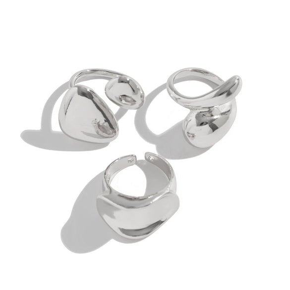 Jewelry Alloy Water Drop Hug Ring Geometric Pattern Electroplating Minimalist Style For Women