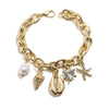 Jewelry Alloy Woven Bracelet With Shell Pattern And Rose Gold Electroplating For Women