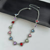 Jewelry Alloyacrylic Drill Heart Shape Electroplating Women's Clavicle Chain Necklace