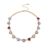 Jewelry Alloyacrylic Drill Heart Shape Electroplating Women's Clavicle Chain Necklace