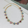 Jewelry Alloyacrylic Drill Heart Shape Electroplating Women's Clavicle Chain Necklace