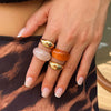 Jewelry Alloyresin Geometric Arc Ring Electroplating Retro Style