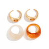 Jewelry Alloyresin Geometric Arc Ring Electroplating Retro Style