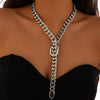 Jewelry Aluminum Alloy Geometric Grinding Electroplating Clavicle Chain Necklace