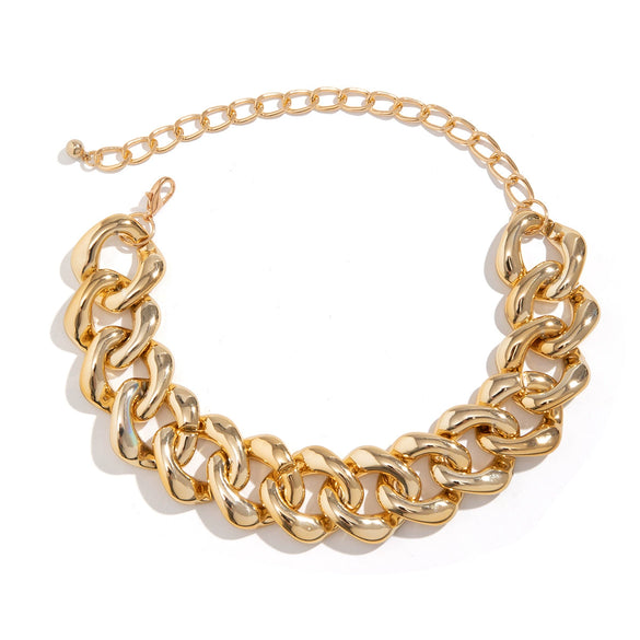 Jewelry Aluminum Cross Chain Women's Simple Punk Geometric Frosted Electroplated Necklace