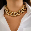 Jewelry Aluminum Cross Chain Women's Simple Punk Geometric Frosted Electroplated Necklace