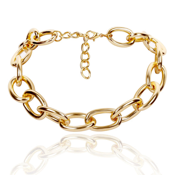 Jewelry Aluminum Cross Chain Women's Simple Punk Geometric Frosted Electroplated Necklace
