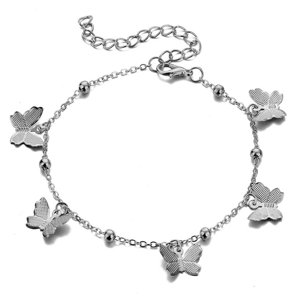 Jewelry Anklet Alloy Geometric Hollow Butterfly Pendant Handmade