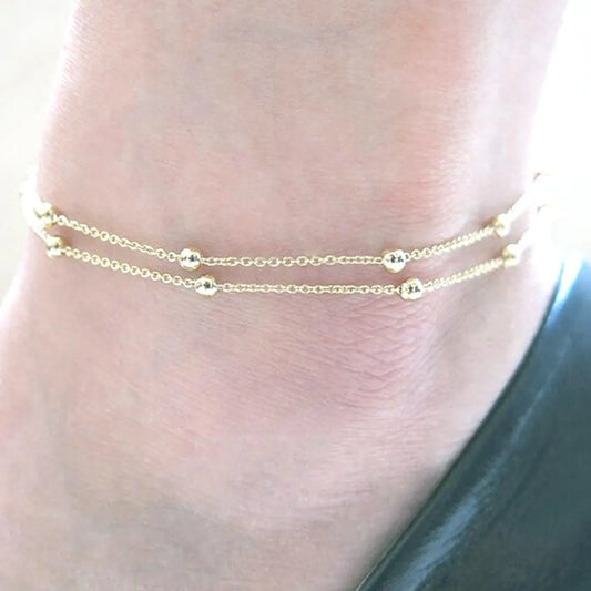 Fashion Ball Alloy Plating No Inlaid Women'S Anklet