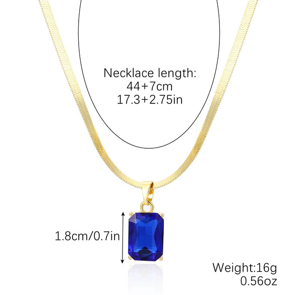 Jewelry Artificial Crystal Heart Pendant Snake Bone Chain Electroplated Simple Style