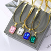Jewelry Artificial Crystal Heart Pendant Snake Bone Chain Electroplated Simple Style