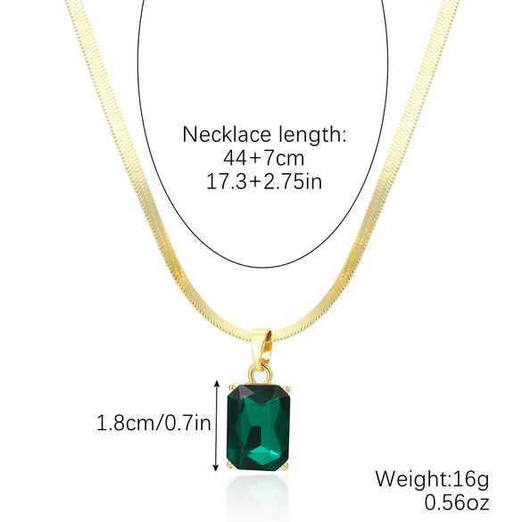 Jewelry Artificial Crystal Heart Pendant Snake Bone Chain Electroplated Simple Style
