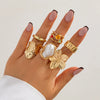 Jewelry Baroque Style Zinc Alloy Flower Ring For Women