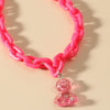 Jewelry Bear Necklace Plastic Resin Artificial Crystal Doll Pattern Electroplated Cross Chain For Women