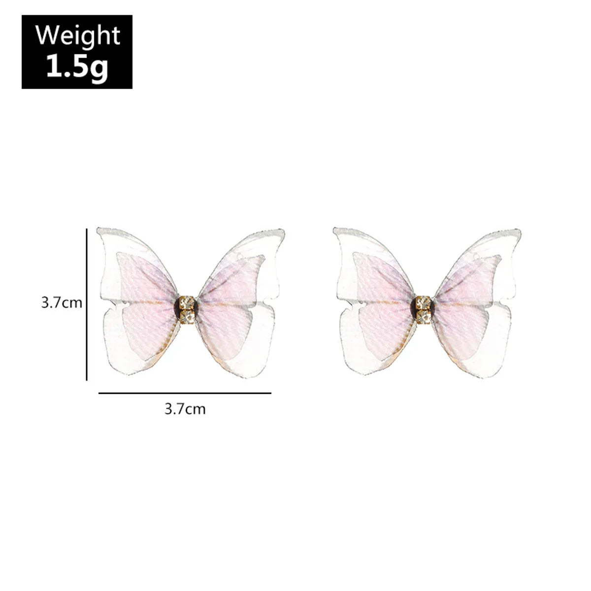 Jewelry Beautiful Three-dimensional Tulle Double Butterfly Earrings Ring Earrings Wholesale Gooddiy