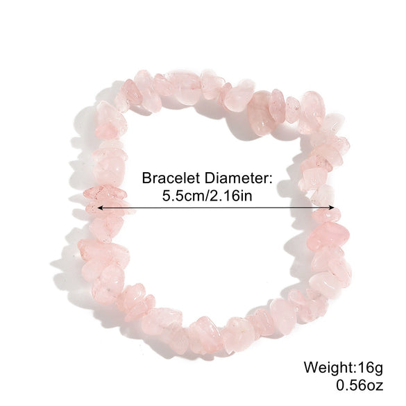 Jewelry Bohemian Color Gravel Handmade Turquoise Geometric Elastic Bracelet For Women