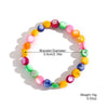 Jewelry Bohemian Color Gravel Handmade Turquoise Geometric Elastic Bracelet For Women