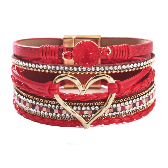 Jewelry Bohemian Cross Bracelet Pu Leather Geometric Electroplating Women's