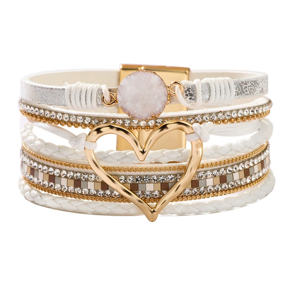Jewelry Bohemian Cross Bracelet Pu Leather Geometric Electroplating Women's