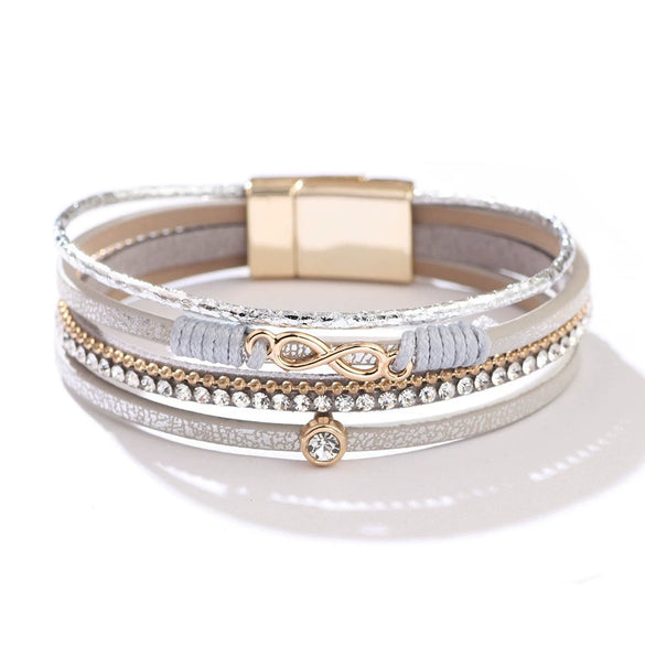 Jewelry Bohemian Cross Bracelet Pu Leather Geometric Electroplating Women's