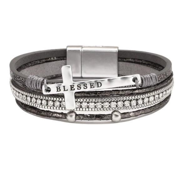 Jewelry Bohemian Cross Bracelet Pu Leather Geometric Electroplating Women's