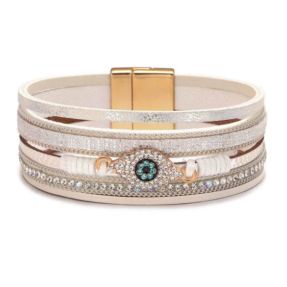 Jewelry Bohemian Cross Bracelet Pu Leather Geometric Electroplating Women's