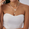 Jewelry Bohemian Geometric Alloy Pendant Clavicle Chain With Electroplating