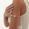 Jewelry Bohemian Iron Shell Imitation Pearl Imitation Crystal Animal Zodiac Open Arm Bracelet For Women