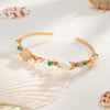 Jewelry Bohemian Iron Shell Imitation Pearl Imitation Crystal Animal Zodiac Open Arm Bracelet For Women