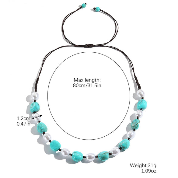Jewelry Bohemian Plastic Resin Organic Glass Geometric Handmade Polished Necklace For Women