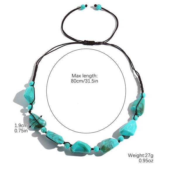 Jewelry Bohemian Plastic Resin Organic Glass Geometric Handmade Polished Necklace For Women