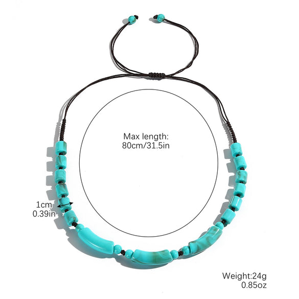 Jewelry Bohemian Plastic Resin Organic Glass Geometric Handmade Polished Necklace For Women