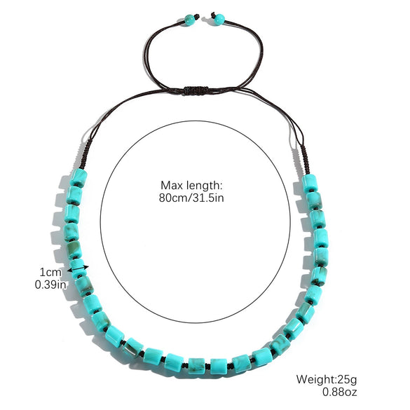 Jewelry Bohemian Plastic Resin Organic Glass Geometric Handmade Polished Necklace For Women