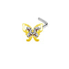 Jewelry Bow Nose Stud Copper Stainless Steel Heart Shape Gold Plated