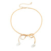 Jewelry Bow Pearl Necklace Copper Chain Imitation Pearl Alloy Pendant Geometric Style Electroplated Snake Bone Chain