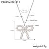 Jewelry Bow Zircon Clavicle Necklace 316L Stainless Steel Pvd Plating For Women