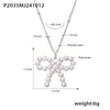 Jewelry Bow Zircon Clavicle Necklace 316L Stainless Steel Pvd Plating For Women