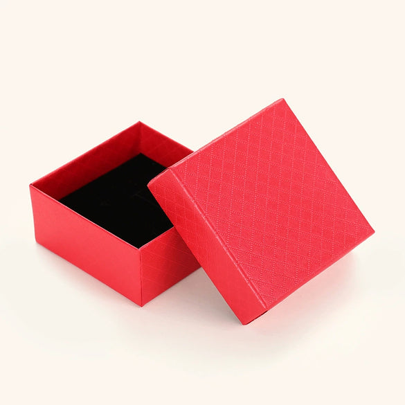 Jewelry Box Packaging Rhombus Fashion Embossed Solid Color