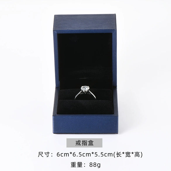 Jewelry Box Plastic Solid Color Brushed Pu Leather Packaging