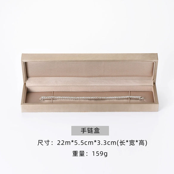 Jewelry Box Plastic Solid Color Brushed Pu Leather Packaging