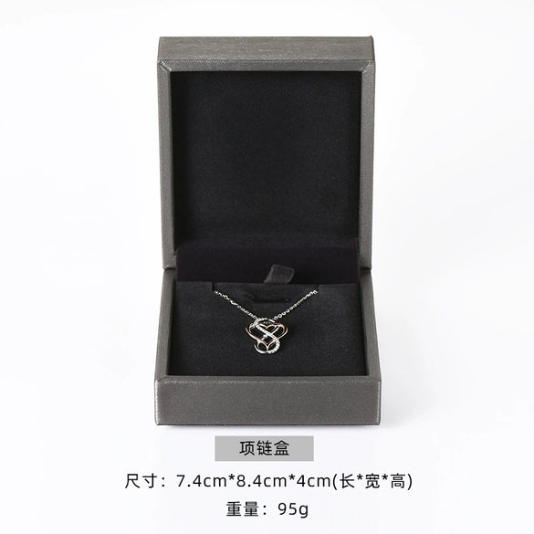 Jewelry Box Plastic Solid Color Brushed Pu Leather Packaging