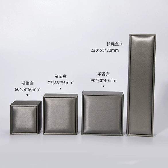 Jewelry Box Plastic Solid Color Brushed Pu Leather